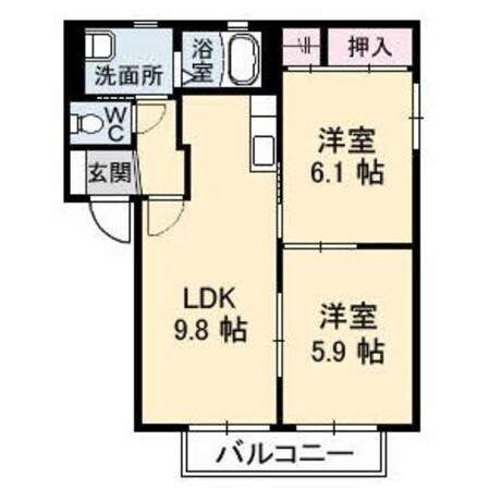 バリュージュローズ　Ｂ棟の物件間取画像